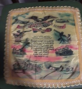 Mother WWII Souvenir Silk Pillow Cover